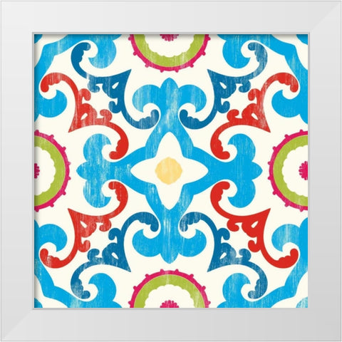 Suzani IV White Modern Wood Framed Art Print by PI Galerie