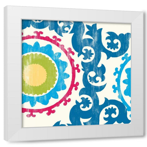 Carribean Map White White Modern Wood Framed Art Print by PI Galerie