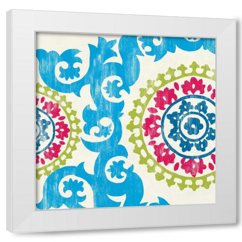 Greek Islands Map White White Modern Wood Framed Art Print by PI Galerie