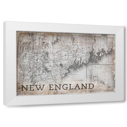 Bordeaux Map White White Modern Wood Framed Art Print by PI Galerie