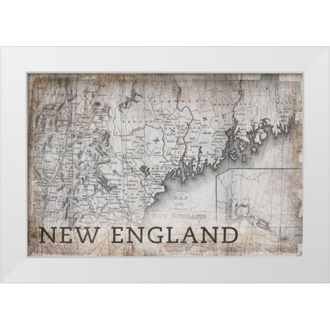 Bordeaux Map White White Modern Wood Framed Art Print by PI Galerie