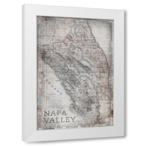 Champagne Map White White Modern Wood Framed Art Print by PI Galerie