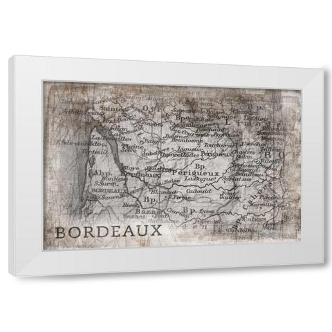 Tuscany Map White White Modern Wood Framed Art Print by PI Galerie