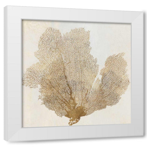 Gold Coral II White Modern Wood Framed Art Print by PI Galerie