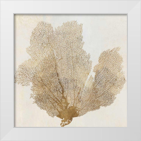Gold Coral II White Modern Wood Framed Art Print by PI Galerie