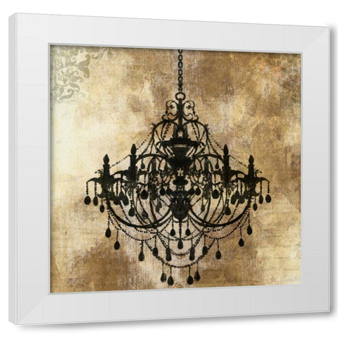 Chandelier Gold I White Modern Wood Framed Art Print by PI Galerie