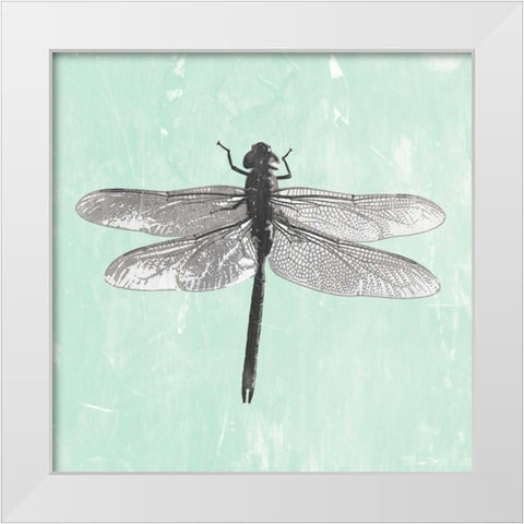 Dragonfly II White Modern Wood Framed Art Print by PI Galerie