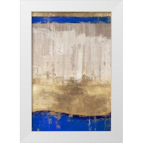 Indigo Abstract I White Modern Wood Framed Art Print by PI Galerie