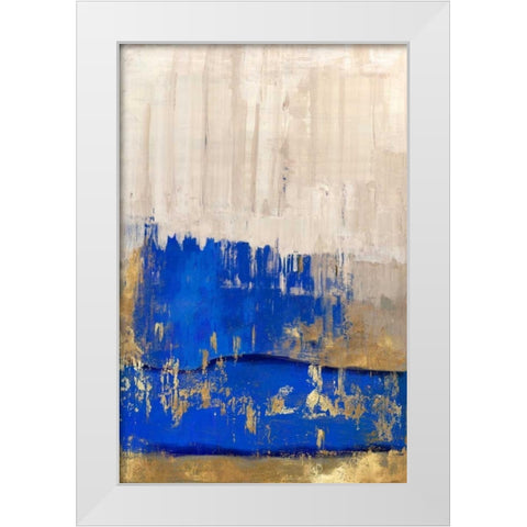 Indigo Abstract II White Modern Wood Framed Art Print by PI Galerie