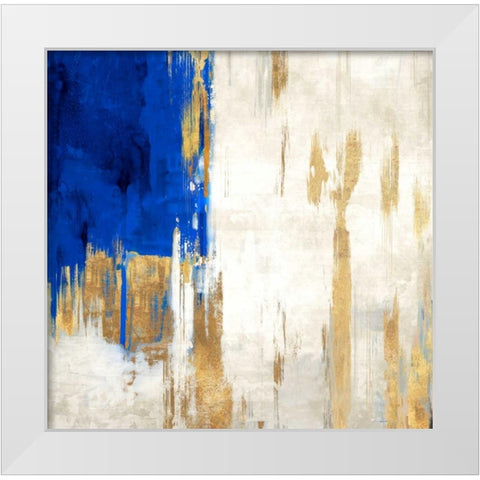 Indigo Abstract III White Modern Wood Framed Art Print by PI Galerie