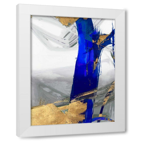 Indigo Abstract IV White Modern Wood Framed Art Print by PI Galerie