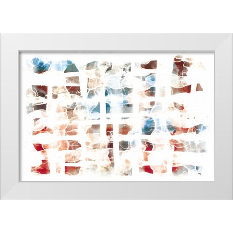 Abstract Checkers  White Modern Wood Framed Art Print by PI Galerie