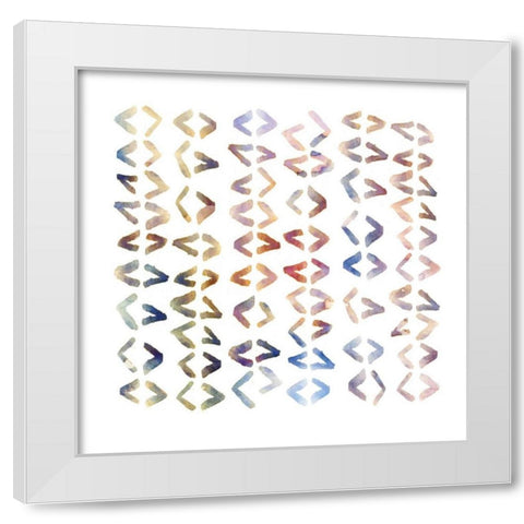 Chevron Crazy White Modern Wood Framed Art Print by PI Galerie