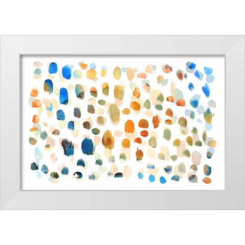Colour Dabs White Modern Wood Framed Art Print by PI Galerie