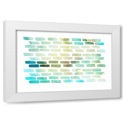 Bricks White Modern Wood Framed Art Print by PI Galerie