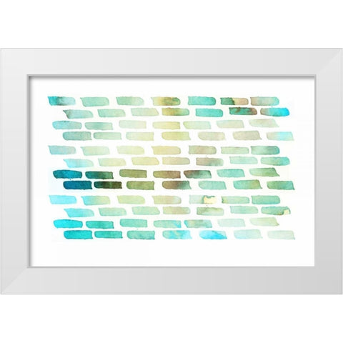 Bricks White Modern Wood Framed Art Print by PI Galerie