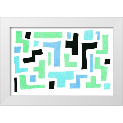 Geo I White Modern Wood Framed Art Print by PI Galerie