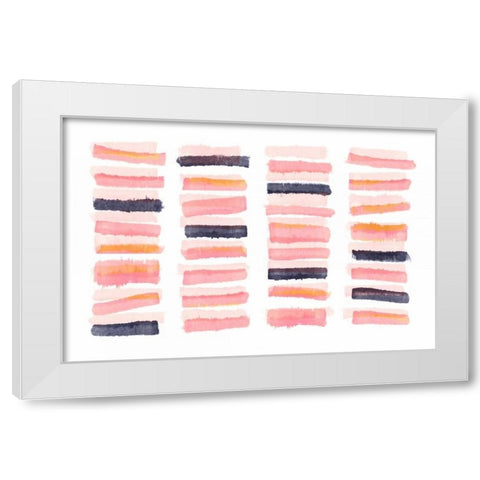 Slats White Modern Wood Framed Art Print by PI Galerie