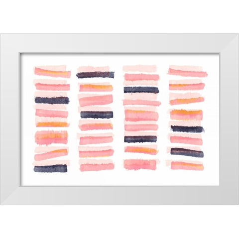 Slats White Modern Wood Framed Art Print by PI Galerie