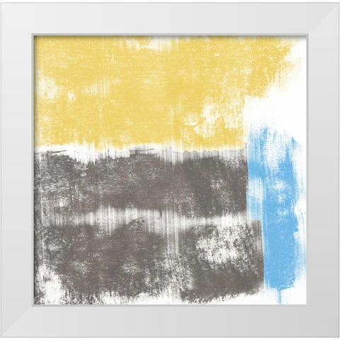 Yellow Geo White Modern Wood Framed Art Print by PI Galerie