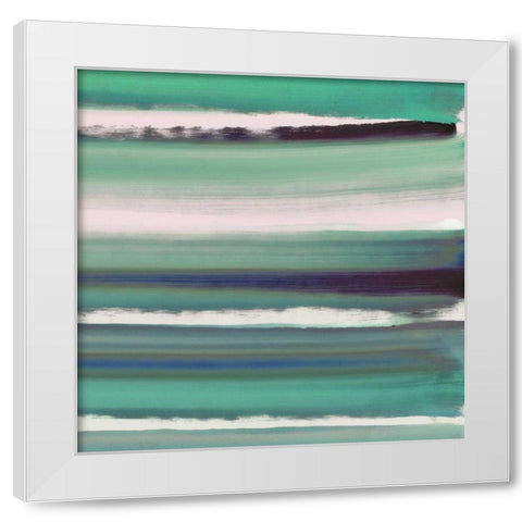 Color Streak White Modern Wood Framed Art Print by PI Galerie