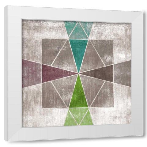 Grey Geo I White Modern Wood Framed Art Print by PI Galerie