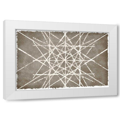 Grey Geo II White Modern Wood Framed Art Print by PI Studio