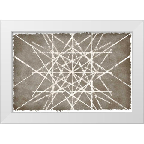 Grey Geo II White Modern Wood Framed Art Print by PI Studio