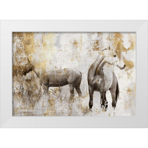 Equestrian Gold II White Modern Wood Framed Art Print by PI Galerie