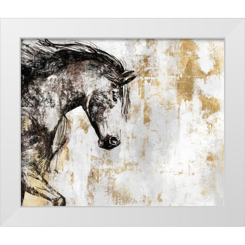 Equestrian Gold III White Modern Wood Framed Art Print by PI Galerie