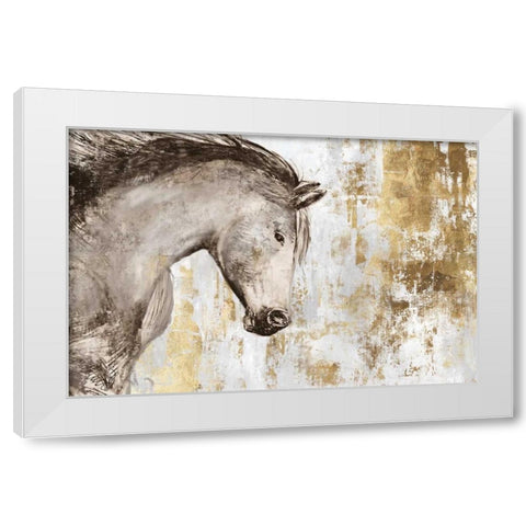 Equestrian Gold V White Modern Wood Framed Art Print by PI Galerie