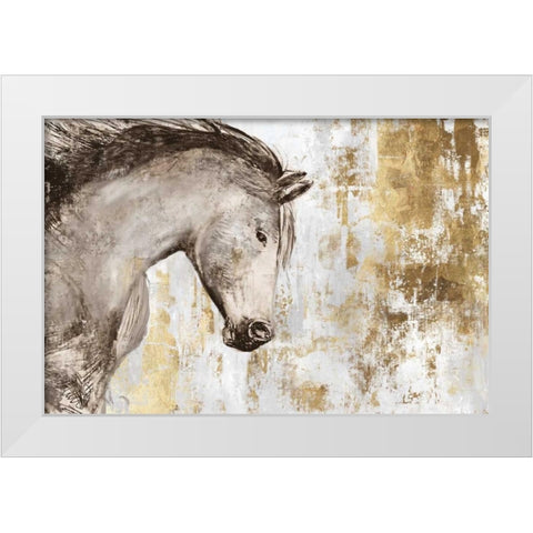 Equestrian Gold V White Modern Wood Framed Art Print by PI Galerie