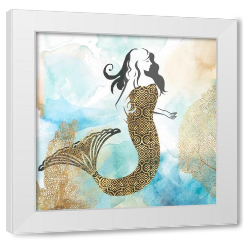 Mermaid I White Modern Wood Framed Art Print by PI Galerie