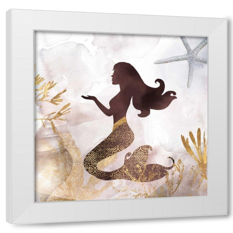 Mermaid II White Modern Wood Framed Art Print by PI Galerie
