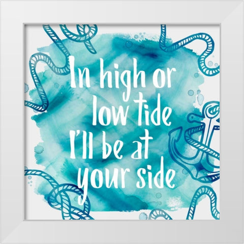 In High Tide White Modern Wood Framed Art Print by PI Galerie