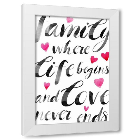 Family Love II White Modern Wood Framed Art Print by PI Galerie