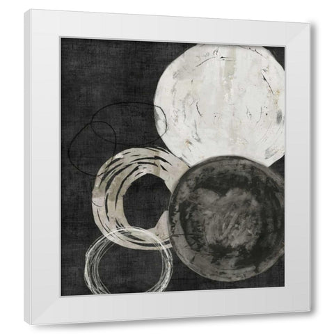 Black Rings White Modern Wood Framed Art Print by PI Galerie
