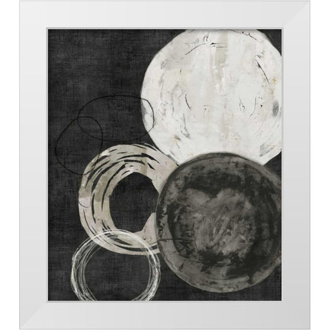 Black Rings White Modern Wood Framed Art Print by PI Galerie
