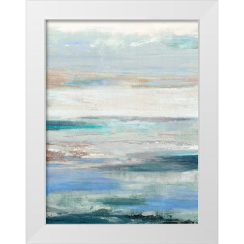 Waves White Modern Wood Framed Art Print by PI Galerie