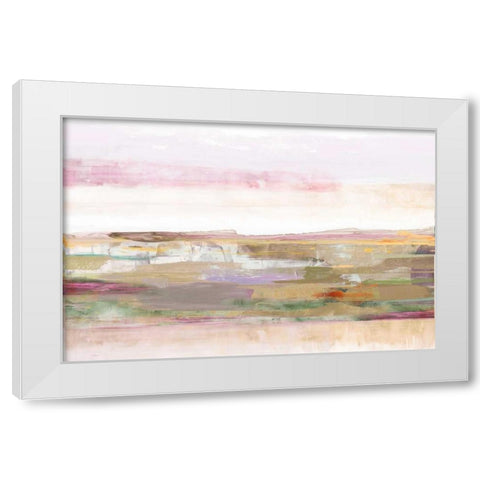 Pink Landscape White Modern Wood Framed Art Print by PI Galerie