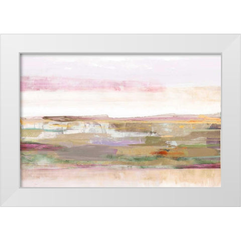 Pink Landscape White Modern Wood Framed Art Print by PI Galerie