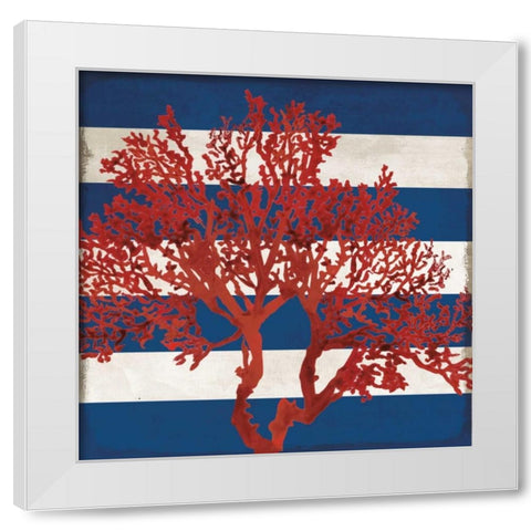 Red Coral I White Modern Wood Framed Art Print by PI Studio