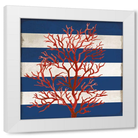 Red Coral II White Modern Wood Framed Art Print by PI Studio