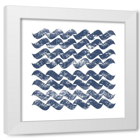 Chevron Waves White Modern Wood Framed Art Print by PI Studio