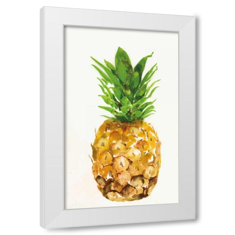 Pineapple I White Modern Wood Framed Art Print by PI Studio