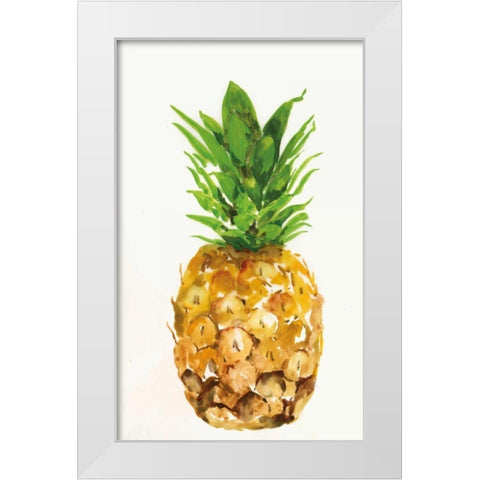 Pineapple I White Modern Wood Framed Art Print by PI Studio