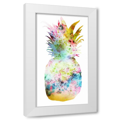 Pineapple II White Modern Wood Framed Art Print by PI Studio