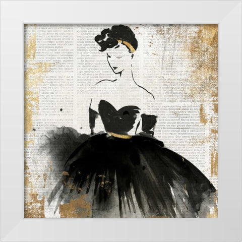 Lady in Black I White Modern Wood Framed Art Print by PI Studio