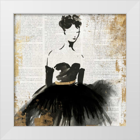 Lady in Black II White Modern Wood Framed Art Print by PI Studio