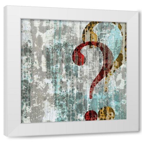 Question White Modern Wood Framed Art Print by PI Studio